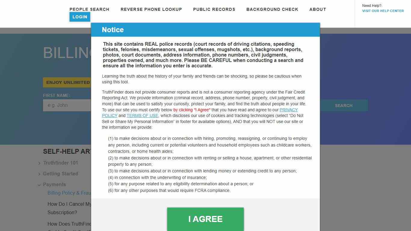 Requesting a TruthFinder Refund Customer Care Process